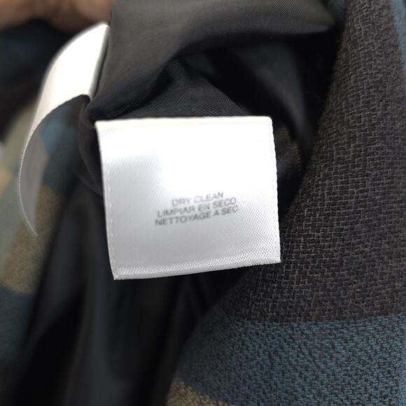 Nine West Shift Dress Plaid Gray Teal Belted Pedal Sleeves Women 14 Academia - Picture 13 of 15